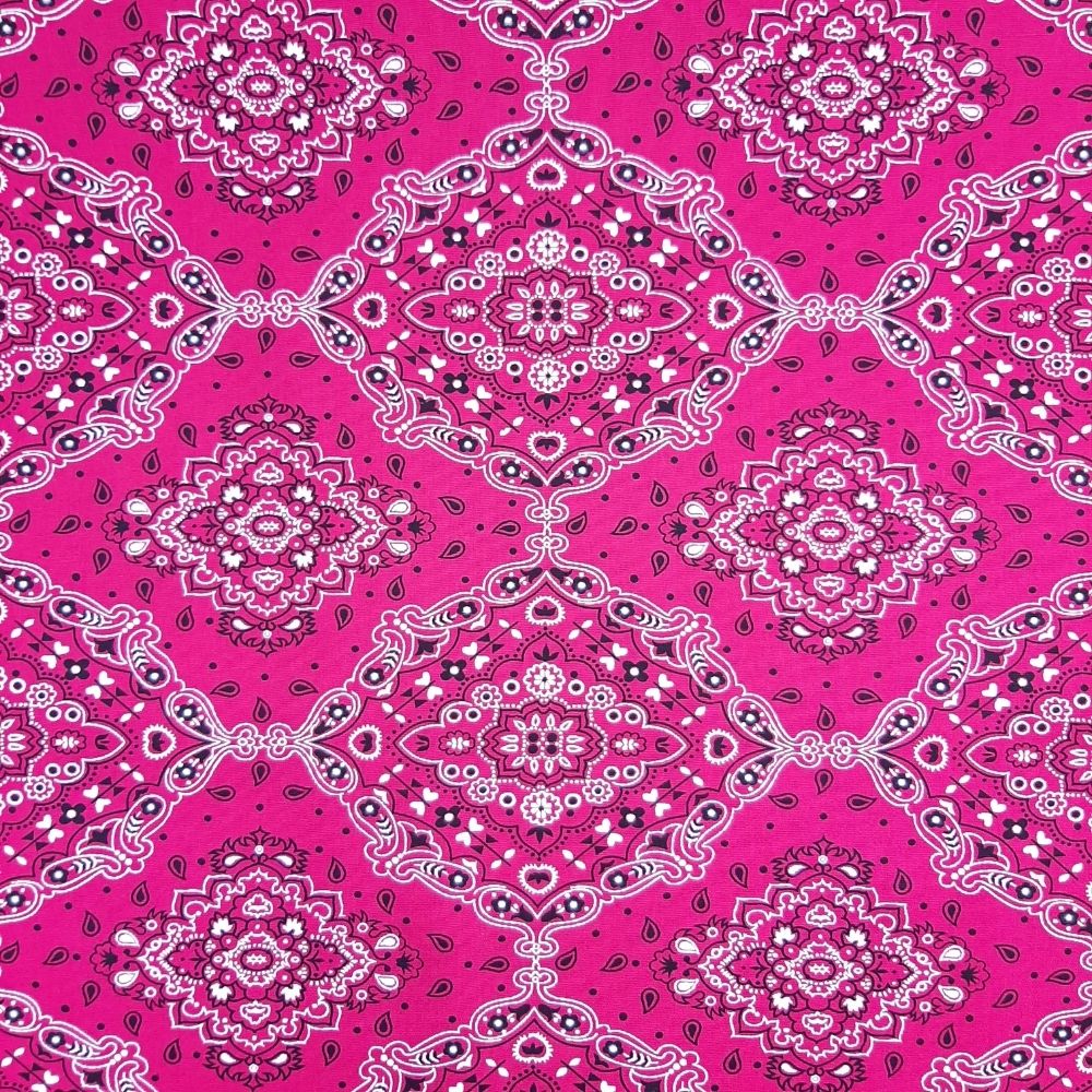 Tricoline Bandana Pink  - 100% algodão