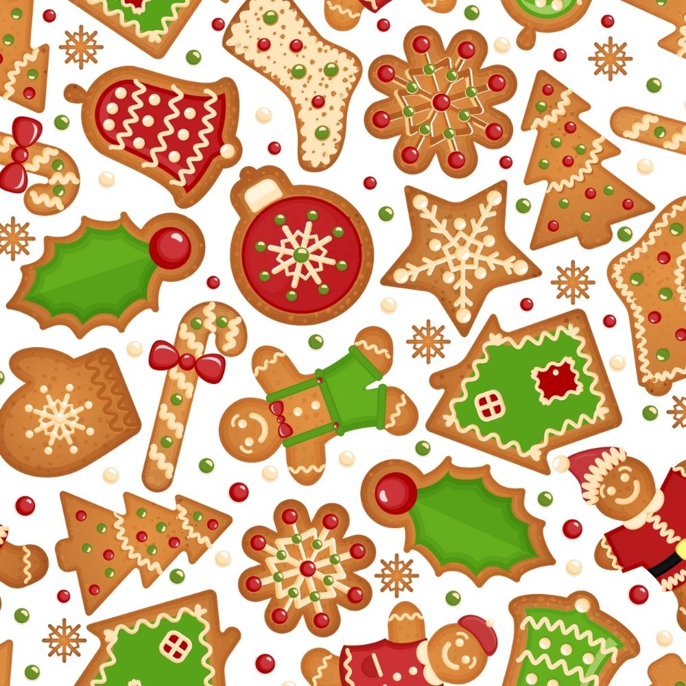 Tricoline Biscoitos de Natal - 100% algodão