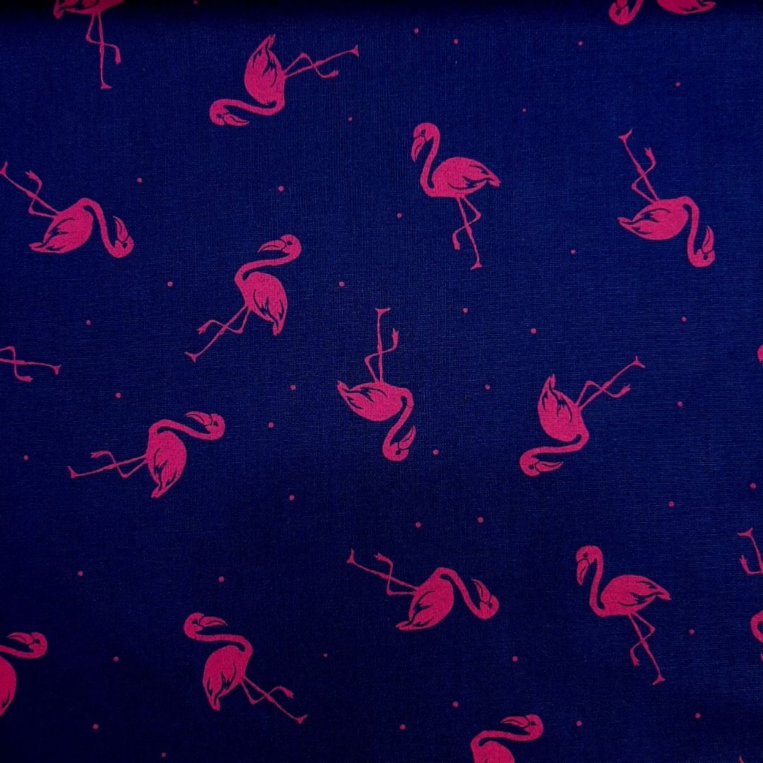 Tricoline Flamingo Fernando Maluhy  -100% algodão - valor referente a 50 cm x 1,50 cm